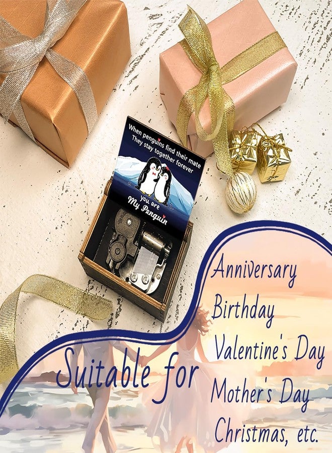 Sooharic Penguin Wooden Music Box for Wife/Her/Him, Anniversary/Birthday/Mothers Day/Valentines Day Gifts - Image 3